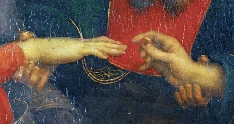 Particolare anello sposalizio Vergine Raffaello